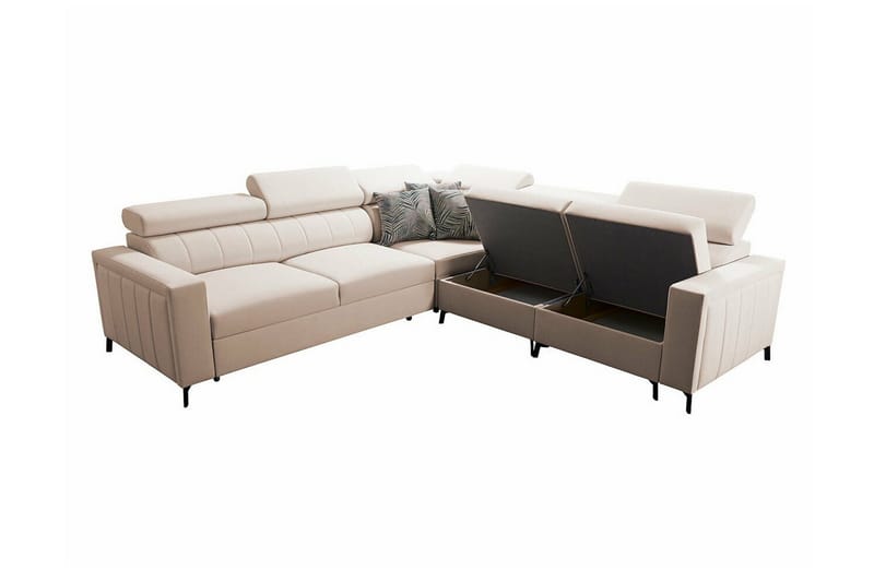 Galbally 4-sits Hörnbäddsoffa NO_BRAND Dark pink - Møbler - Sofaer - Sovesofaer
