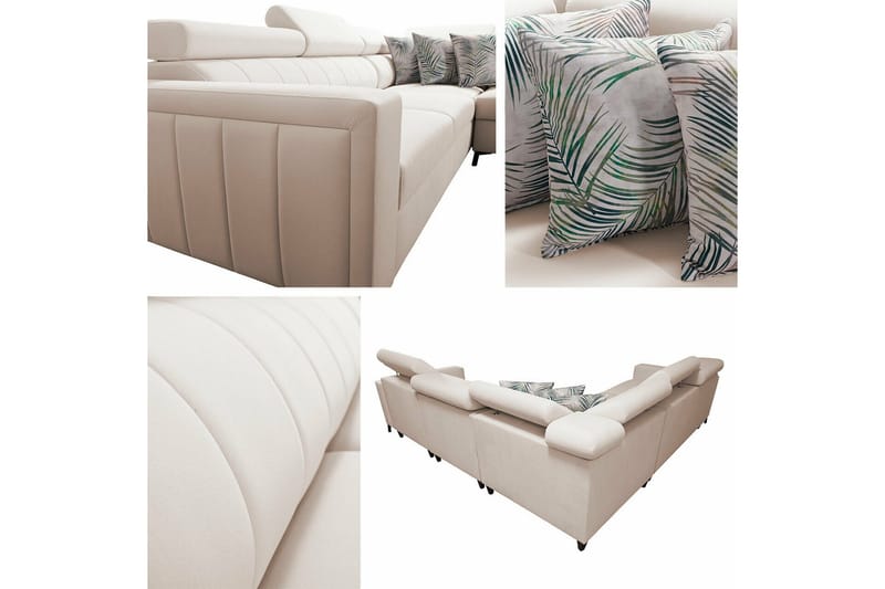 Galbally 4-sits Hörnbäddsoffa NO_BRAND Pink - Møbler - Sofaer - Sovesofaer