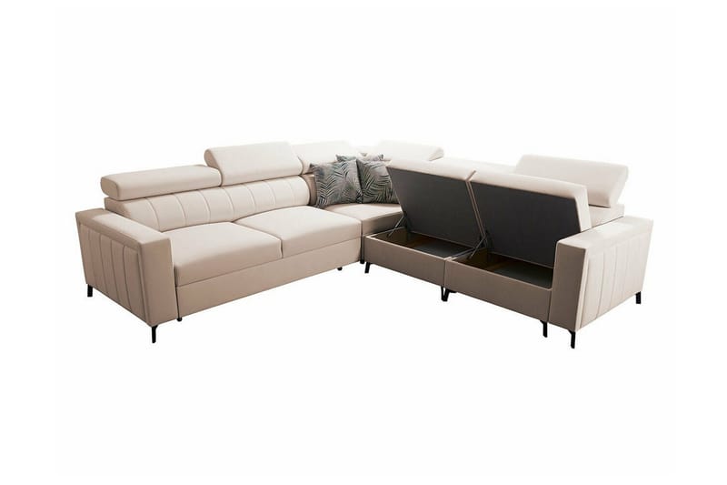Galbally 4-sits Hörnbäddsoffa NO_BRAND Pink - Møbler - Sofaer - Sovesofaer