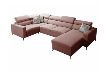 Galbally 4-sits Hörnbäddsoffa Pink - Møbler - Sofaer - Sovesofaer