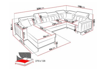 Galbally 4-personers hjørnesovesofa - Møbler - Sofaer - Sovesofaer