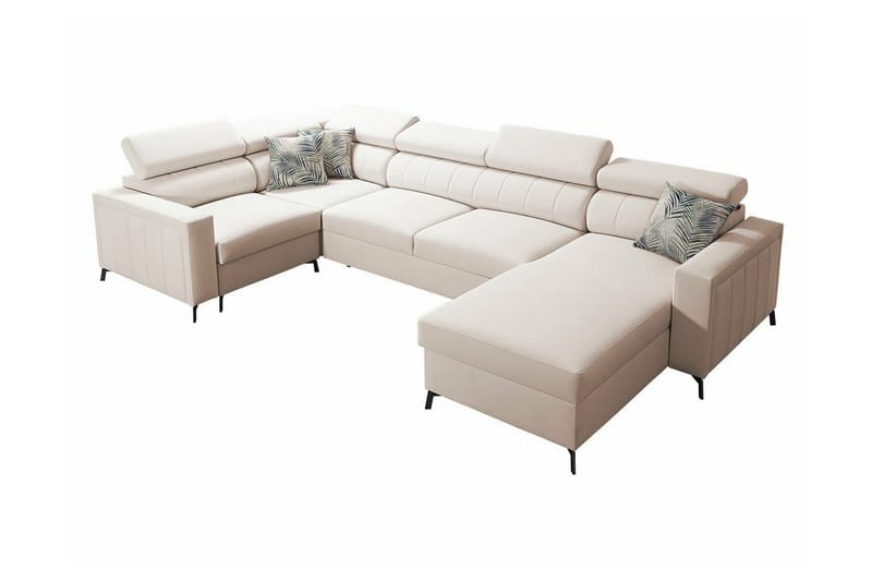 Galbally 4-personers hjørnesofaseng - Beige/Lys beige - Sovesofaer - Hjørnesovesofa