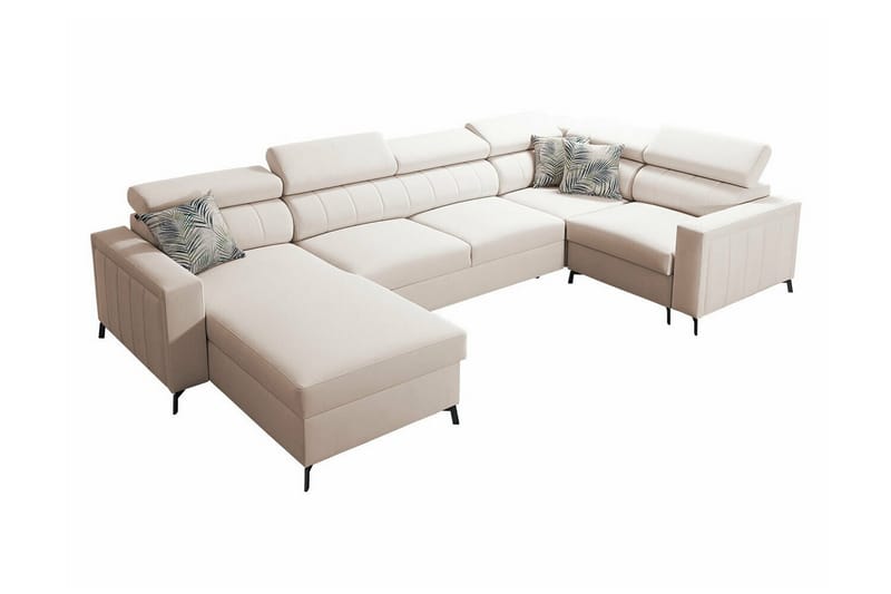 Galbally 4-personers hjørnesofaseng - Beige/Lys beige - Sovesofaer - Hjørnesovesofa