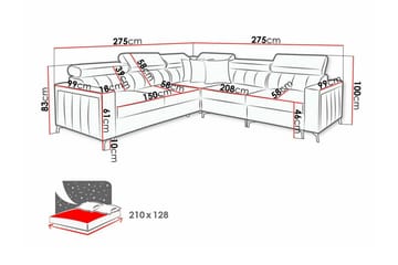 Galbally 4-personers hjørnesovesofa - Møbler - Sofaer - Sovesofaer