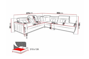 Galbally 4-personers hjørnesovesofa - Møbler - Sofaer - Sovesofaer