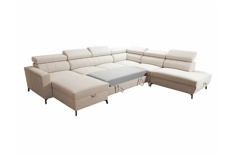 Galbally 5-sits Hörnbäddsoffa beige - Møbler - Sofaer - Sovesofaer