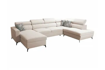 Galbally 5-sits Hörnbäddsoffa Beige/Light beige - Møbler - Sofaer - Sovesofaer