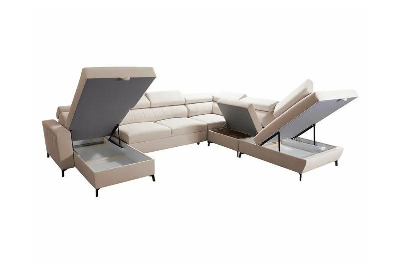 Galbally 5-sits Hörnbäddsoffa Dark blue - Møbler - Sofaer - Sovesofaer