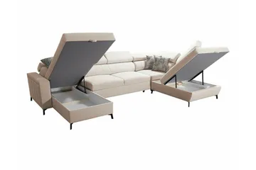 Galbally 5-sits Hörnbäddsoffa Dark brown - Møbler - Sofaer - Sovesofaer