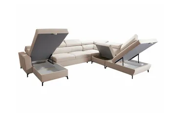 Galbally 5-sits Hörnbäddsoffa Dark brown - Møbler - Sofaer - Sovesofaer
