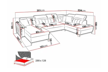 Galbally 5-sits Hörnbäddsoffa Dark brown - Møbler - Sofaer - Sovesofaer