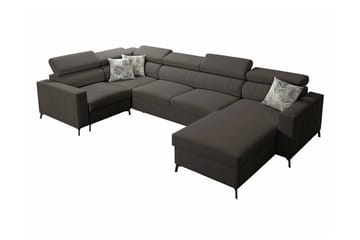 Galbally 5-sits Hörnbäddsoffa Dark brown - Møbler - Sofaer - Sovesofaer