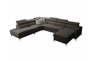 Galbally 5-sits Hörnbäddsoffa Dark brown - Møbler - Sofaer - Sovesofaer