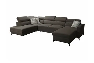 Galbally 5-sits Hörnbäddsoffa Dark brown - Møbler - Sofaer - Sovesofaer