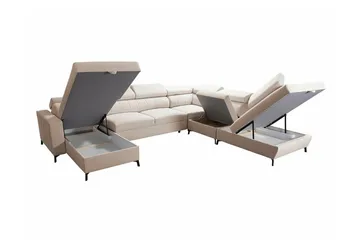 Galbally 5-sits Hörnbäddsoffa Dark brown - Møbler - Sofaer - Sovesofaer