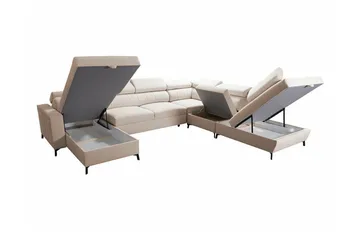 Galbally 5-sits Hörnbäddsoffa Dark pink - Møbler - Sofaer - Sovesofaer