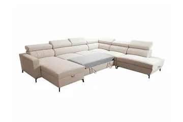 Galbally 5-sits Hörnbäddsoffa Dark pink - Møbler - Sofaer - Sovesofaer