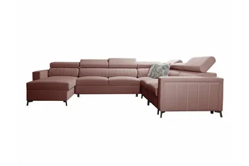 Galbally 5-sits Hörnbäddsoffa Dark pink - Møbler - Sofaer - Sovesofaer