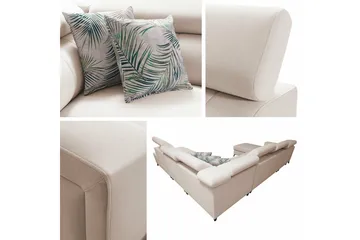 Galbally 5-sits Hörnbäddsoffa Light grey - Møbler - Sofaer - Sovesofaer