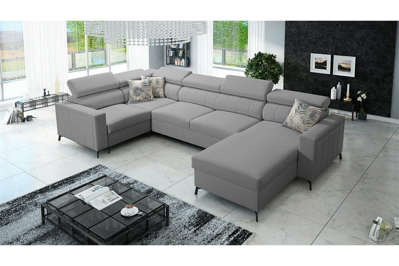 Galbally 5-sits Hörnbäddsoffa Light grey/Dark grey - Møbler - Sofaer - Sovesofaer