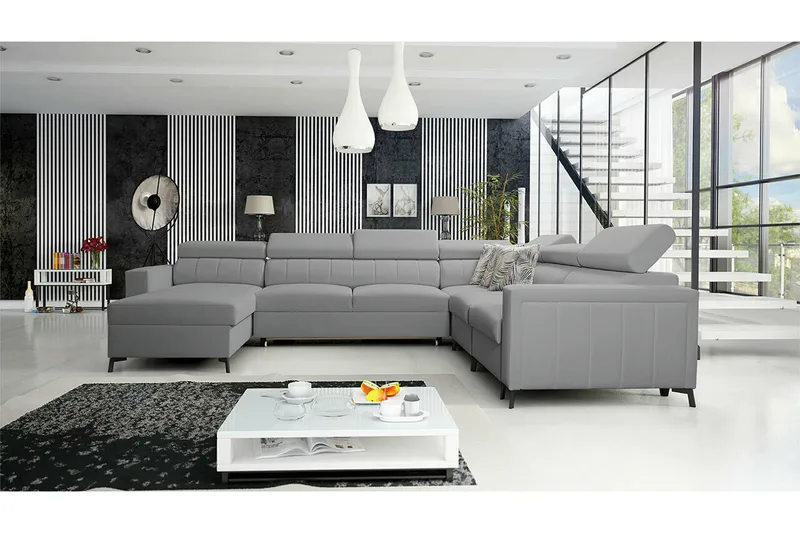 Galbally 5-sits Hörnbäddsoffa Light grey/Dark grey - Møbler - Sofaer - Sovesofaer