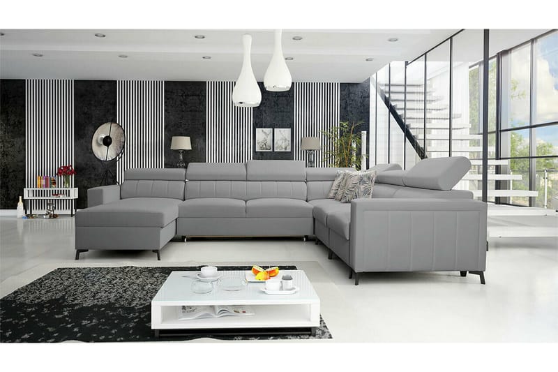 Galbally 5-sits Hörnbäddsoffa Light grey/Dark grey - Møbler - Sofaer - Sovesofaer