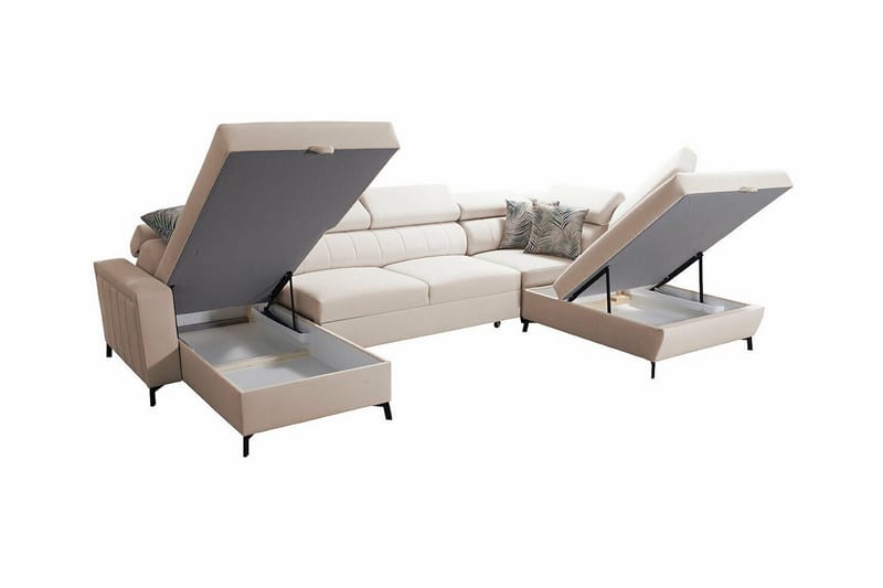 Galbally 5-sits Hörnbäddsoffa Light grey/Dark grey - Møbler - Sofaer - Sovesofaer
