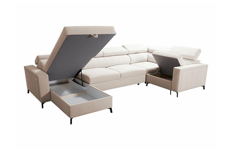 Galbally 5-sits Hörnbäddsoffa Light grey/Dark grey - Møbler - Sofaer - Sovesofaer