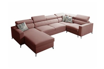 Galbally 5-sits Hörnbäddsoffa Light pink - Møbler - Sofaer - Sovesofaer