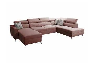 Galbally 5-sits Hörnbäddsoffa Light pink - Møbler - Sofaer - Sovesofaer