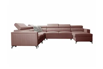 Galbally 5-sits Hörnbäddsoffa Light pink - Møbler - Sofaer - Sovesofaer
