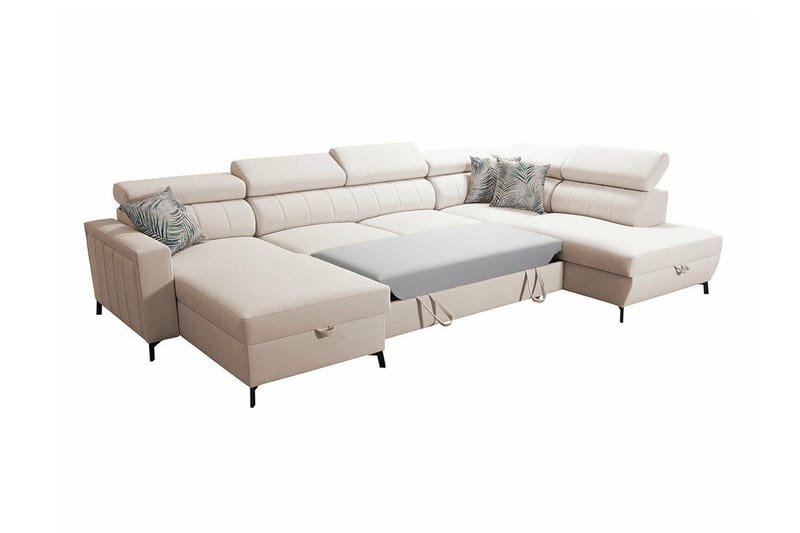 Galbally 5-sits Hörnbäddsoffa Ljusgrå - Møbler - Sofaer - Sovesofaer