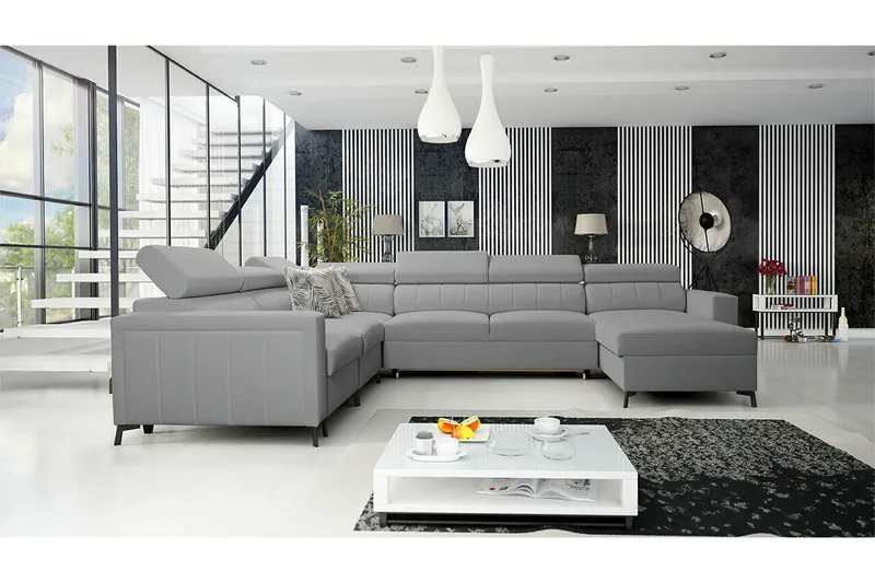 Galbally 5-sits Hörnbäddsoffa Ljusgrå - Møbler - Sofaer - Sovesofaer