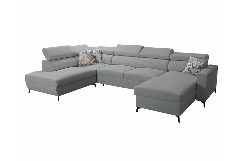 Galbally 5-sits Hörnbäddsoffa Ljusgrå, undefined