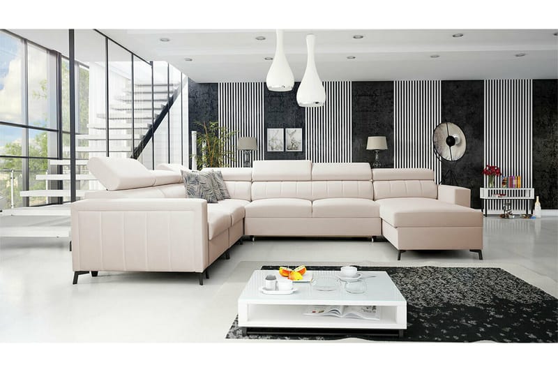 Galbally 5-sits Hörnbäddsoffa NO_BRAND beige - Møbler - Sofaer - Sovesofaer