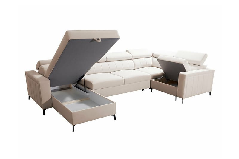 Galbally 5-sits Hörnbäddsoffa NO_BRAND beige - Møbler - Sofaer - Sovesofaer