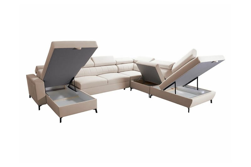 Galbally 5-sits Hörnbäddsoffa NO_BRAND Dark brown - Møbler - Sofaer - Sovesofaer