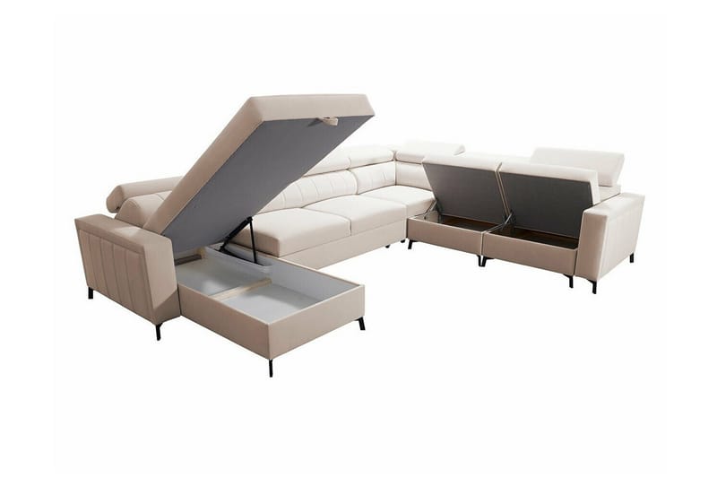 Galbally 5-sits Hörnbäddsoffa NO_BRAND Dark brown - Møbler - Sofaer - Sovesofaer