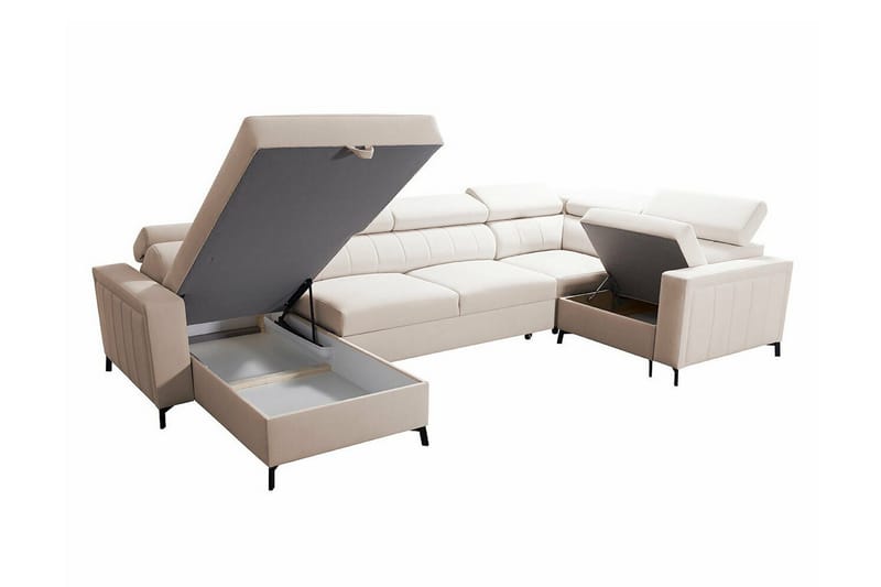 Galbally 5-sits Hörnbäddsoffa NO_BRAND Dark brown - Møbler - Sofaer - Sovesofaer