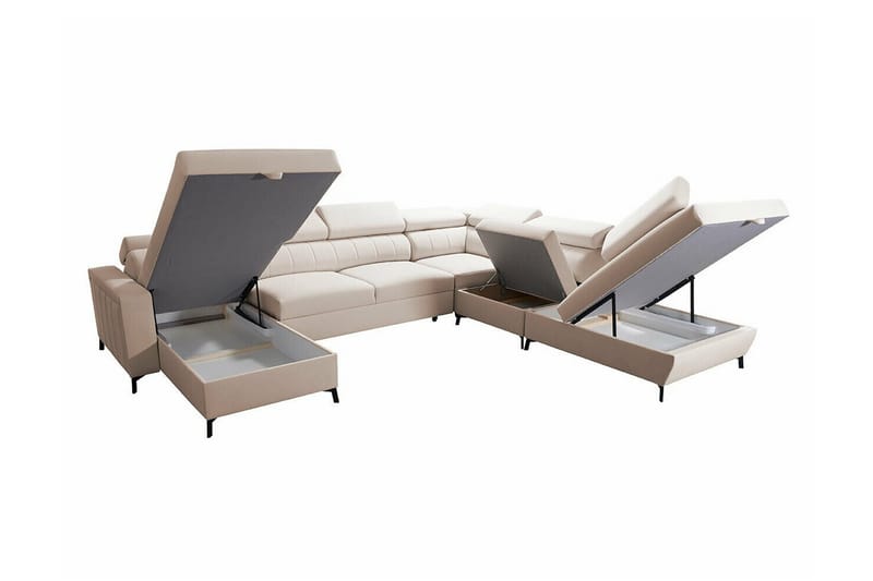 Galbally 5-sits Hörnbäddsoffa NO_BRAND Dark brown - Møbler - Sofaer - Sovesofaer
