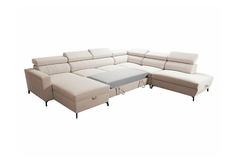 Galbally 5-sits Hörnbäddsoffa NO_BRAND Light grey - Møbler - Sofaer - Sovesofaer