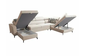 Galbally 5-sits Hörnbäddsoffa Pink - Møbler - Sofaer - Sovesofaer