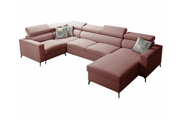 Galbally 5-sits Hörnbäddsoffa Pink - Møbler - Sofaer - Sovesofaer
