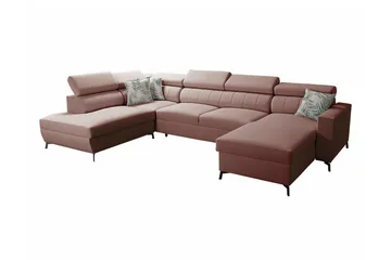Galbally 5-sits Hörnbäddsoffa Pink - Møbler - Sofaer - Sovesofaer