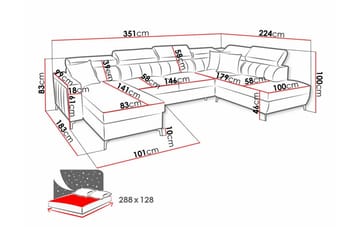 Galbally 5-personers hjørnesovesofa - Møbler - Sofaer - Sovesofaer