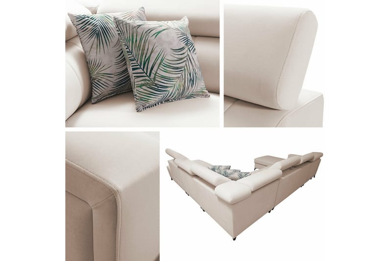 Galbally 5-personers hjørnesofaseng - Beige - Møbler - Sofaer - Sovesofaer