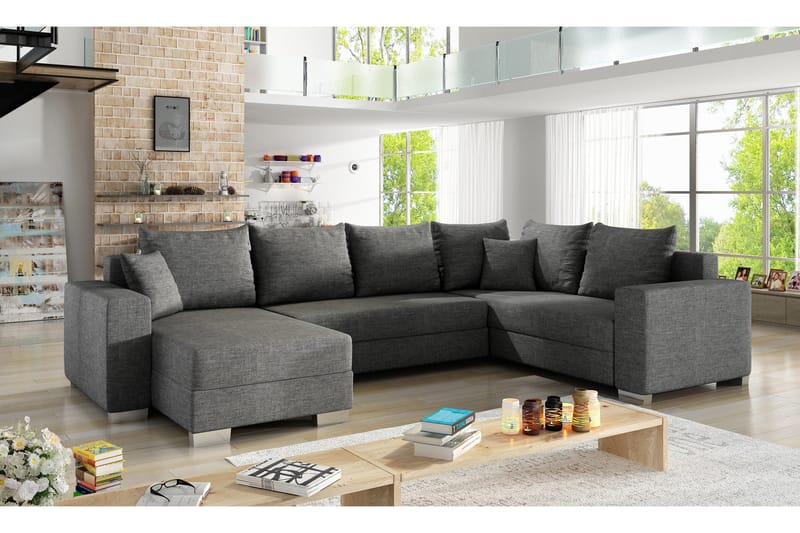 Gallicanta hjørnesovesofa - Grå - Møbler - Sofaer - Sovesofaer