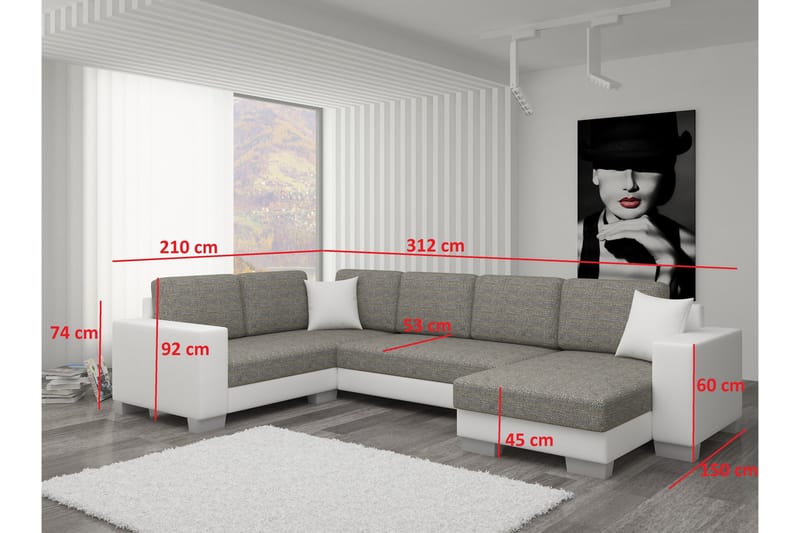 Gallicanta hjørnesovesofa - Sort - Møbler - Sofaer - Sovesofaer