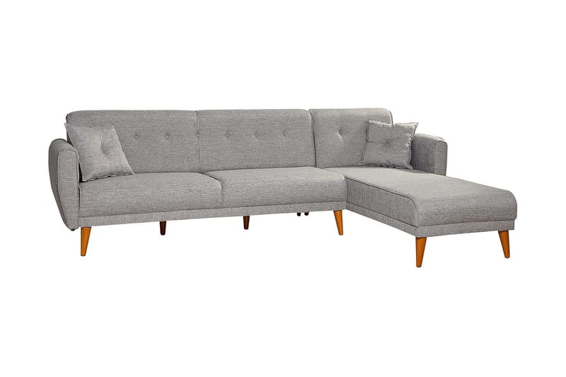 Gjoni sovesofa med divan højre - Grå - Møbler - Sofaer - Sovesofaer