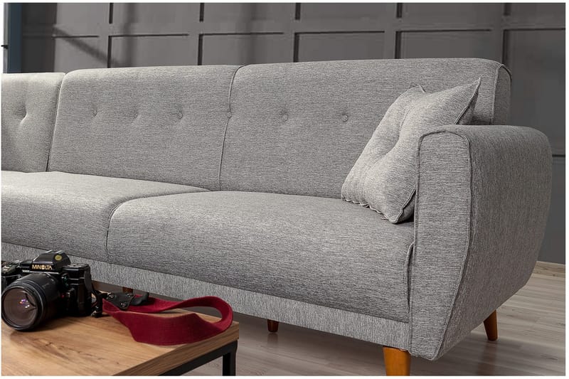 Gjoni sovesofa med divan højre - Grå - Møbler - Sofaer - Sovesofaer